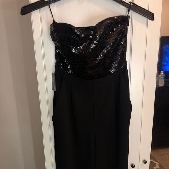 NWT Express sequin black jumpsuit size 0 - Picture 2 of 5